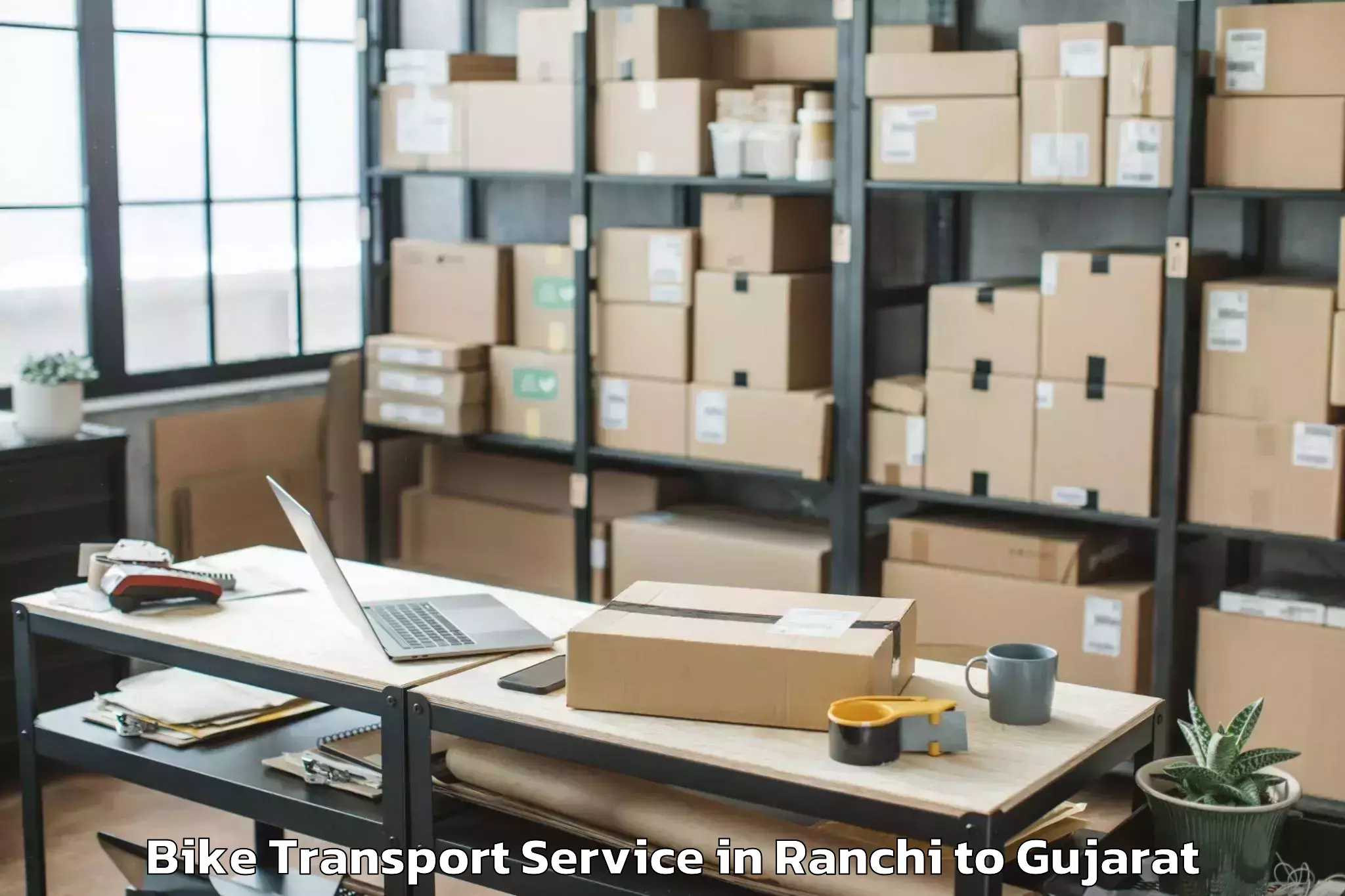 Ranchi to Ganpat University Mehsana Bike Transport Booking